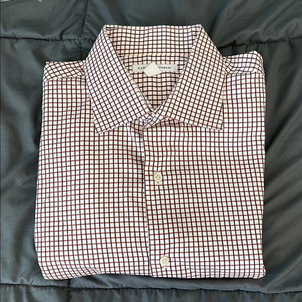 Banana Republic Plaid Button Down Shirt Size Large
